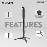 WELBORN Professional Monopod 047 | Lightweight & Portable |4 Sections