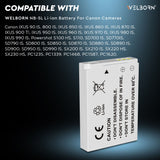 WELBORN NB5L Rechargeable Battery Pack Compatible with Canon Digital IXUS 870IS,970IS,980 is,990 is,90IS| Power Shot SD880 is,SD790 is,SD890 is,SD990 is,SD970 is, S100, S110,SX200 is,SX210 is