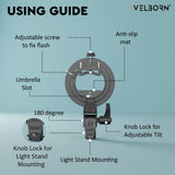Welborn S1 Bracket S-Type Elinchrom S Mount Holder - Flash Mounting Solution for Speedlite , Snoot , and Softbox - Elevate Your Photography