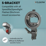 Welborn S1 Bracket S-Type Elinchrom S Mount Holder - Flash Mounting Solution for Speedlite , Snoot , and Softbox - Elevate Your Photography