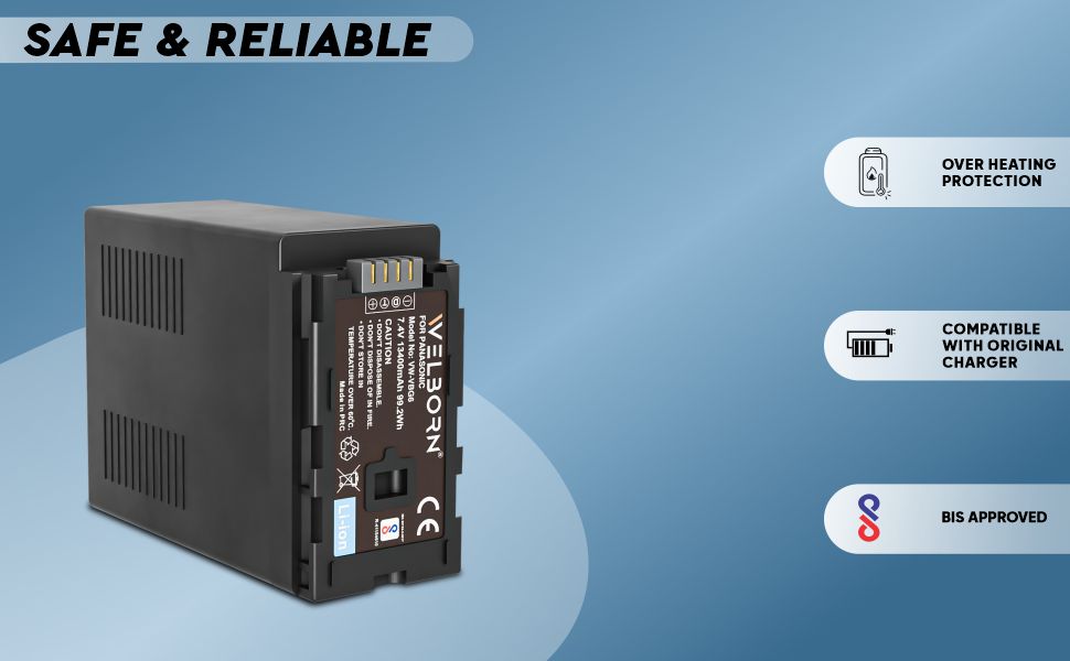 Welborn WB-CB-VBG6 Platinum Rechargeable Camera Battery for Panasonic VBG6 Series