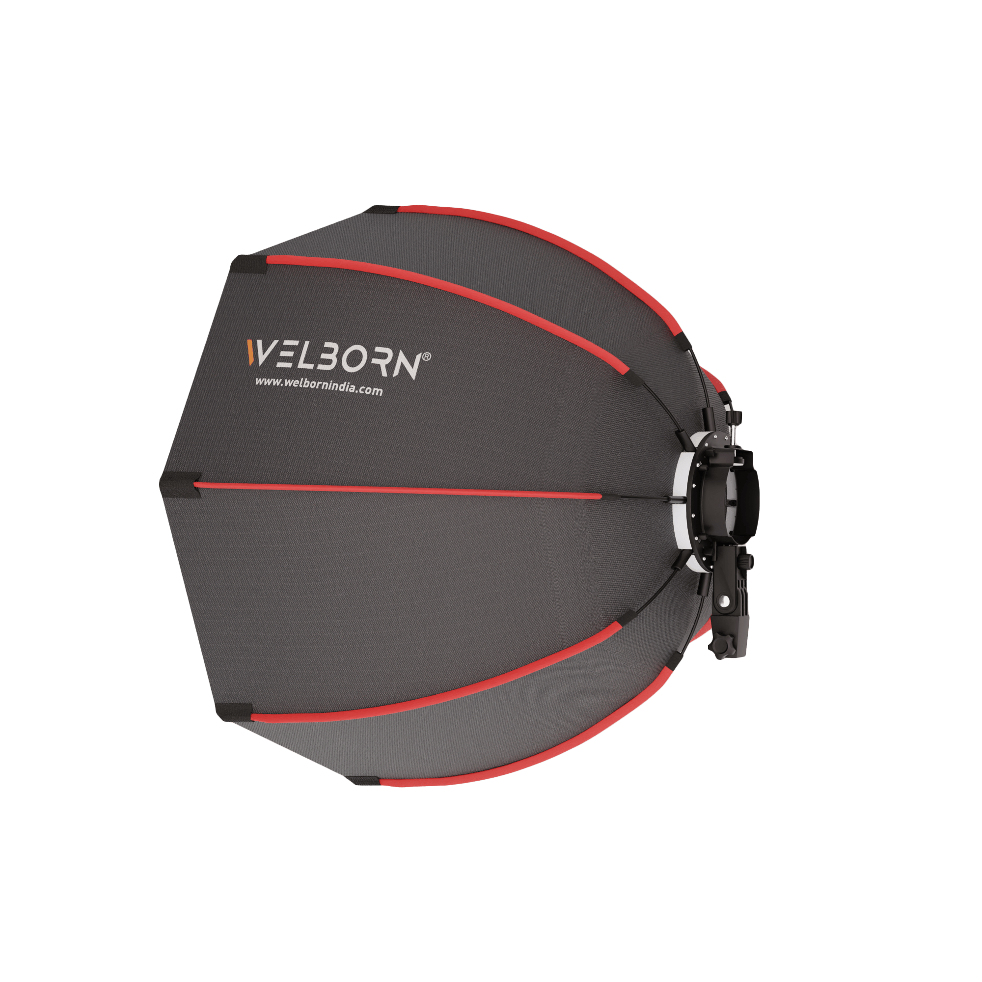 WELBORN Collapsible S2 Bracket Softbox (8 Ribs) for Photography & Videography, Portable Soft Light Modifier for Speedlites
