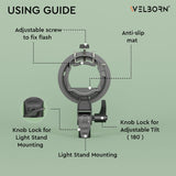 WELBORN Multipurpose S2 Type Speedlite Bracket for Round and Regular Head