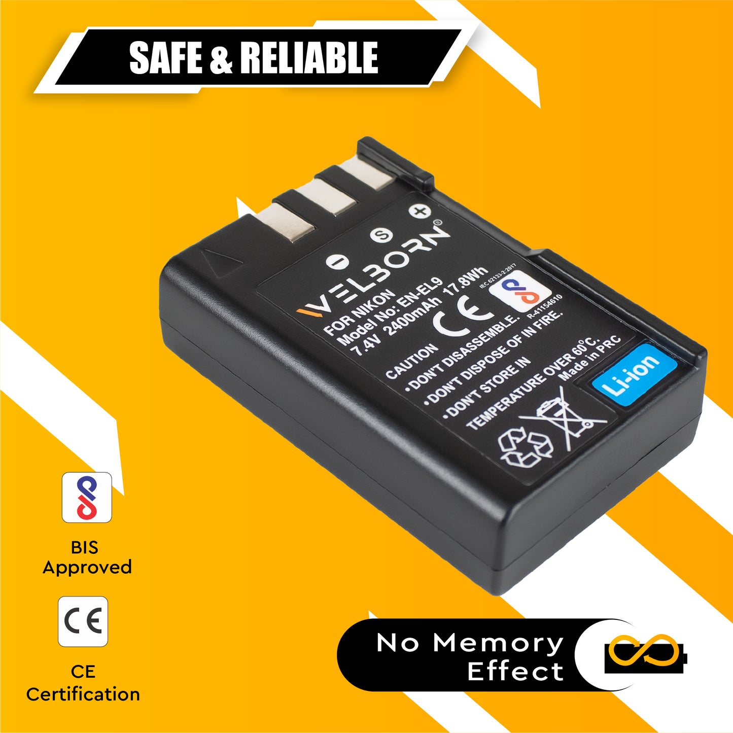 Welborn EN-EL9 Rechargeable Battery Pack Compatible with Nikon D60,D3000,D5000