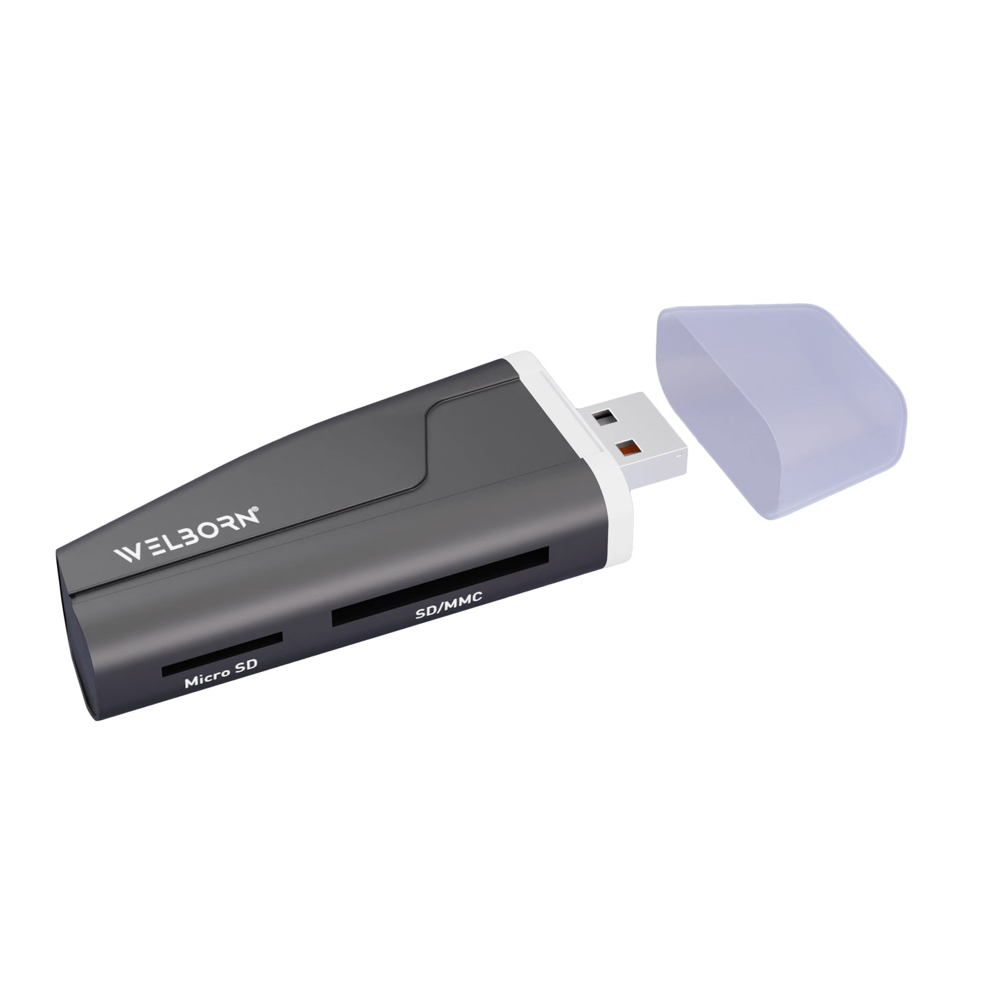 WELBORN CR11 2 in 1 USB High Speed Card Reader for Digital Memory Cards TF SD Micro SD SDHC SDXC
