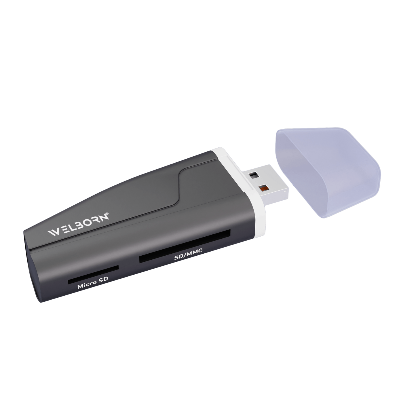 WELBORN CR11 2 in 1 USB High Speed Card Reader for Digital Memory Cards TF SD Micro SD SDHC SDXC