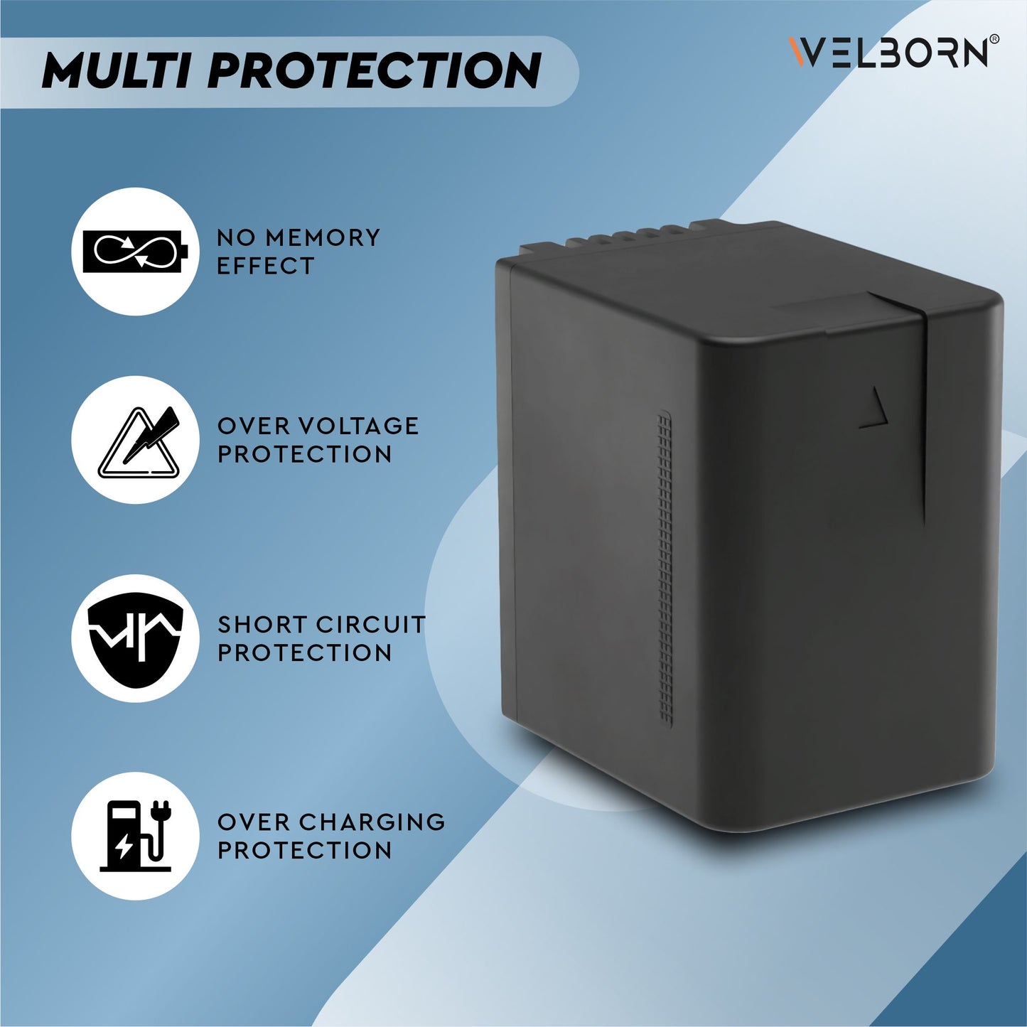 WELBORN VBT380 (12800 mAh) Lithium-ion Battery Compatible with HC-V160 HC-V180 HC-V380 HC-V510 HC-V520 HC-V550 HC-V710 HC-V720 HC-V750 HC-V770 HC-VX870 HC-VX981 HC-W580 HC-W850 HC-WXF991 Camera