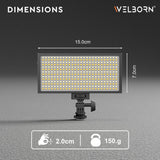 Welborn Bi-Color Dimmable 364 LED Video Light for YouTube Video, Product Photography, Makeup Shoot and More