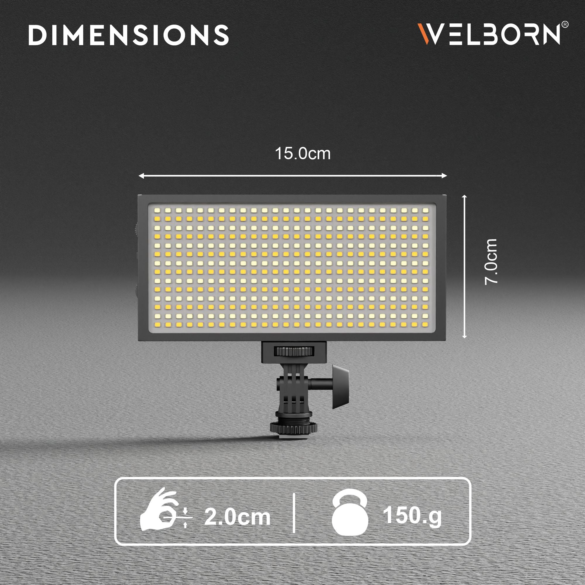 Welborn Bi-Color Dimmable 364 LED Video Light for YouTube Video, Product Photography, Makeup Shoot and More