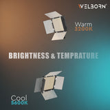 Welborn 768B-BD Bi-Color LED Video Light with Barndoor – Adjustable Color Temperature for Professional Lighting