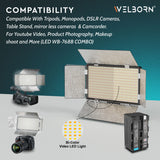 Welborn 768B-BD Bi-Color LED Video Light with Barndoor – Adjustable Color Temperature for Professional Lighting