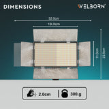 Welborn 768B-BD Bi-Color LED Video Light with Barndoor – Adjustable Color Temperature for Professional Lighting