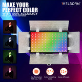 Welborn 768RGB-BD LED Video Light with Barndoor – Adjustable Color Temperature for Professional Lighting with Barndoor