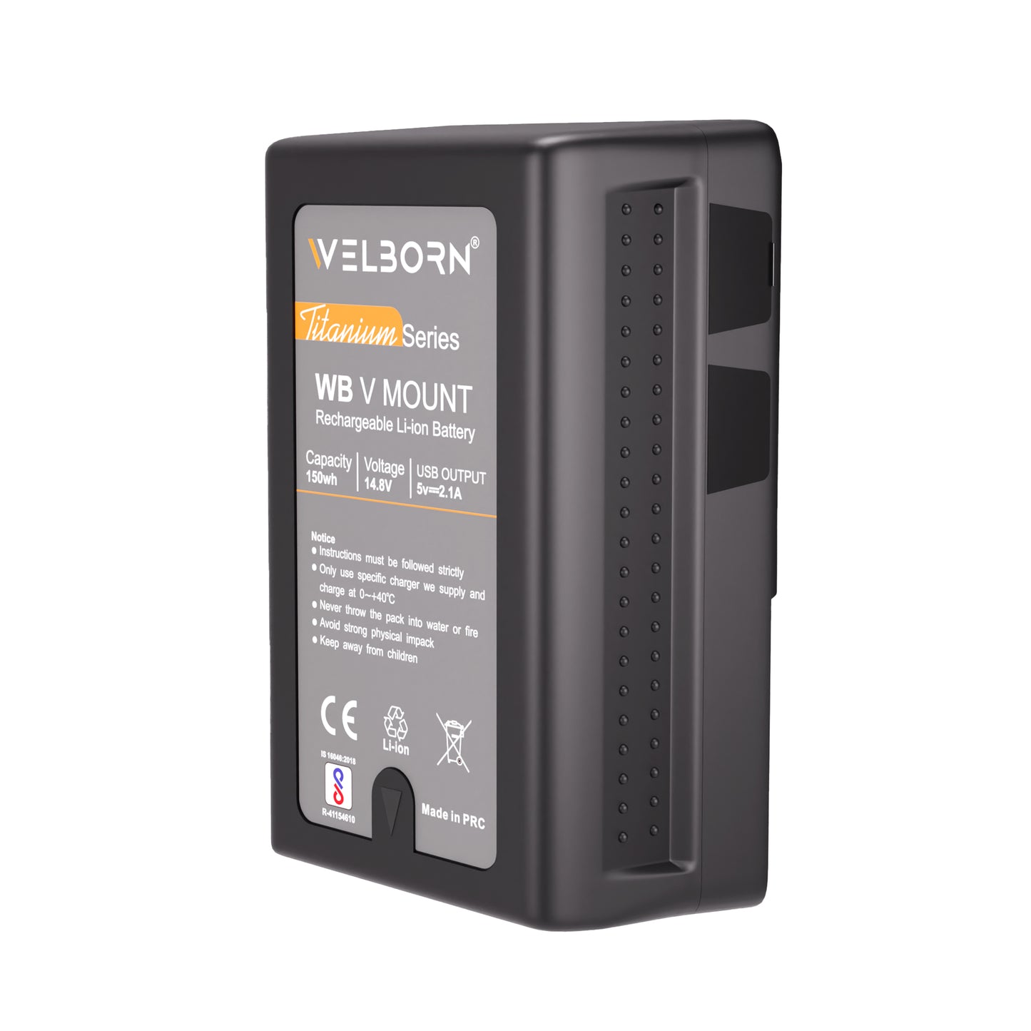 WELBORN V Mount 14.8V 150Wh Rechargeable Li-ion Battery for Broadcast Video Camcorder, V Mount Battery for Sony HDCAM, XDCAM, Digital Cinema Cameras Series and Other Camcorders