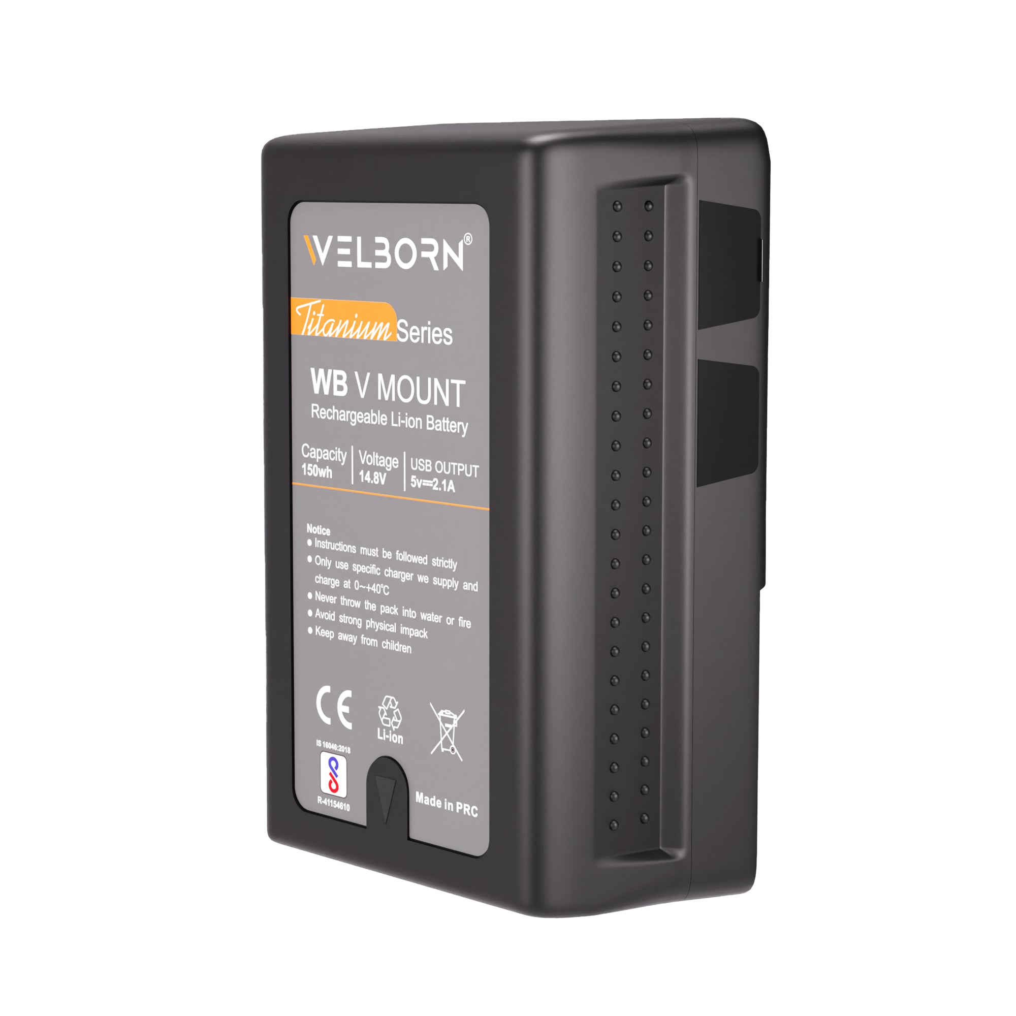 WELBORN V Mount 14.8V 150Wh Rechargeable Li-ion Battery for Broadcast Video Camcorder, V Mount Battery for Sony HDCAM, XDCAM, Digital Cinema Cameras Series and Other Camcorders
