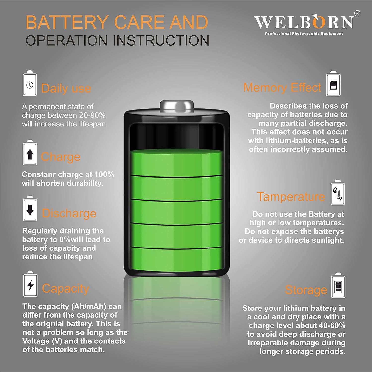 WELBORN VW-VBG390 Platinum Camera Battery (6600mAh)