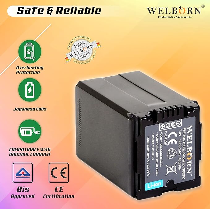 WELBORN VW-VBG390 Platinum Camera Battery (6600mAh)