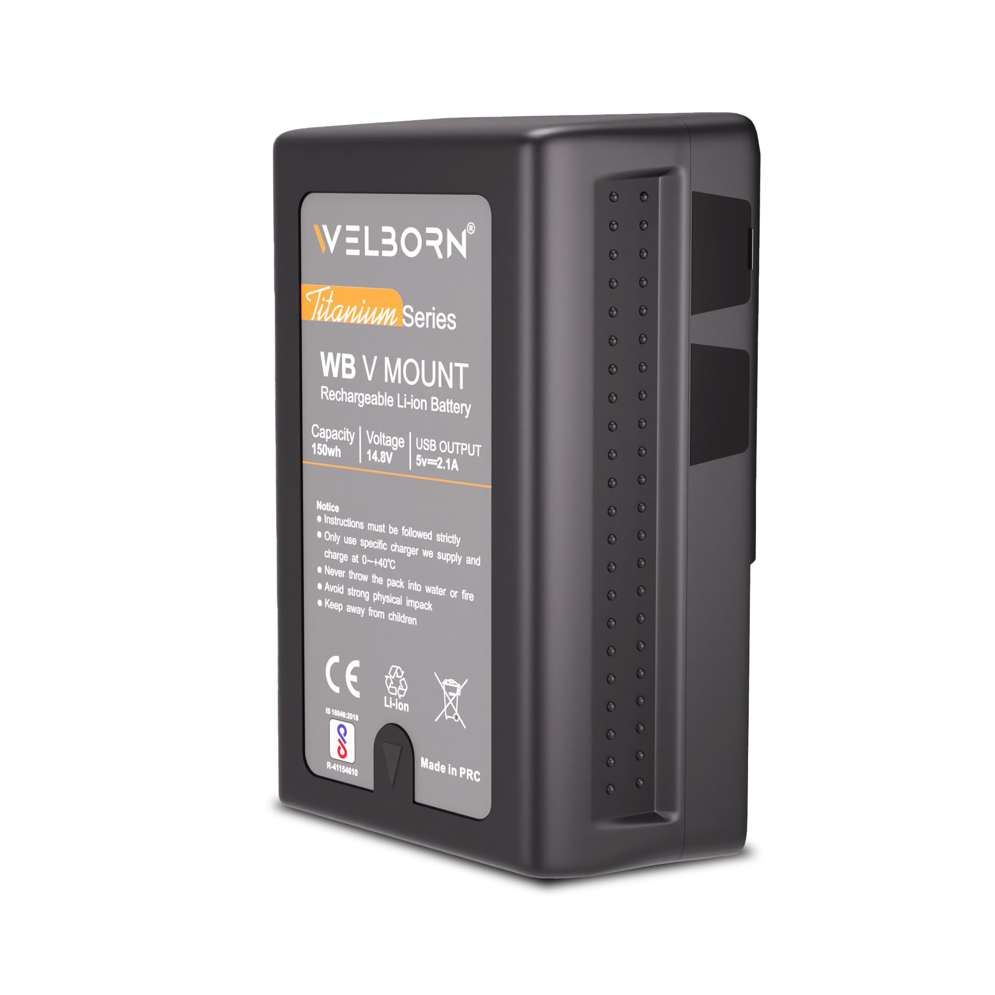 WELBORN V Mount 14.8V 150Wh Rechargeable Li-ion Battery for Broadcast Video Camcorder, V Mount Battery for Sony HDCAM, XDCAM, Digital Cinema Cameras Series and Other Camcorders